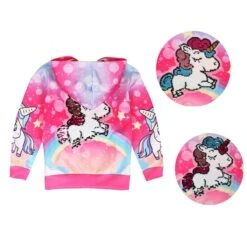 Cute Cartoon Corlorful Rainbow Unicorn Girls Jacket -Unicorn Fashion 490520 vmjowr