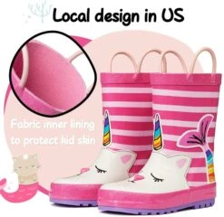 Unicorn Rubber Outdoor Waterproof Rain Boots -Unicorn Fashion 490617 ayhyic
