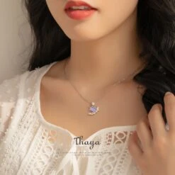 Purple Unicorn Silver Necklace -Unicorn Fashion 490654 d85ngs