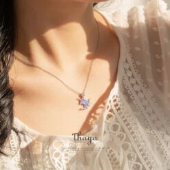 Purple Unicorn Silver Necklace -Unicorn Fashion 490654 s1a22r