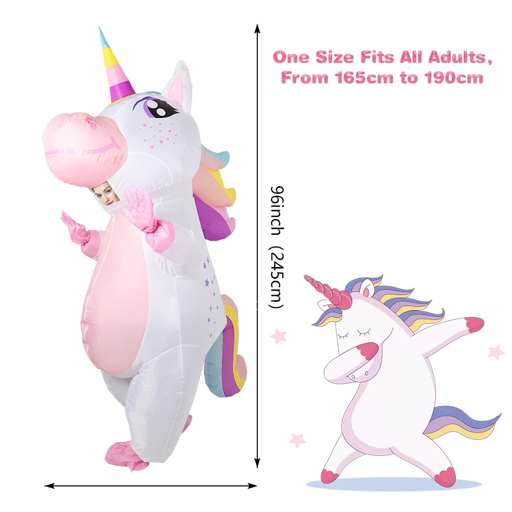 Pink Deluxe Unicorn Inflatable Costume 4 Pink Deluxe Unicorn Inflatable Costume - Image 2