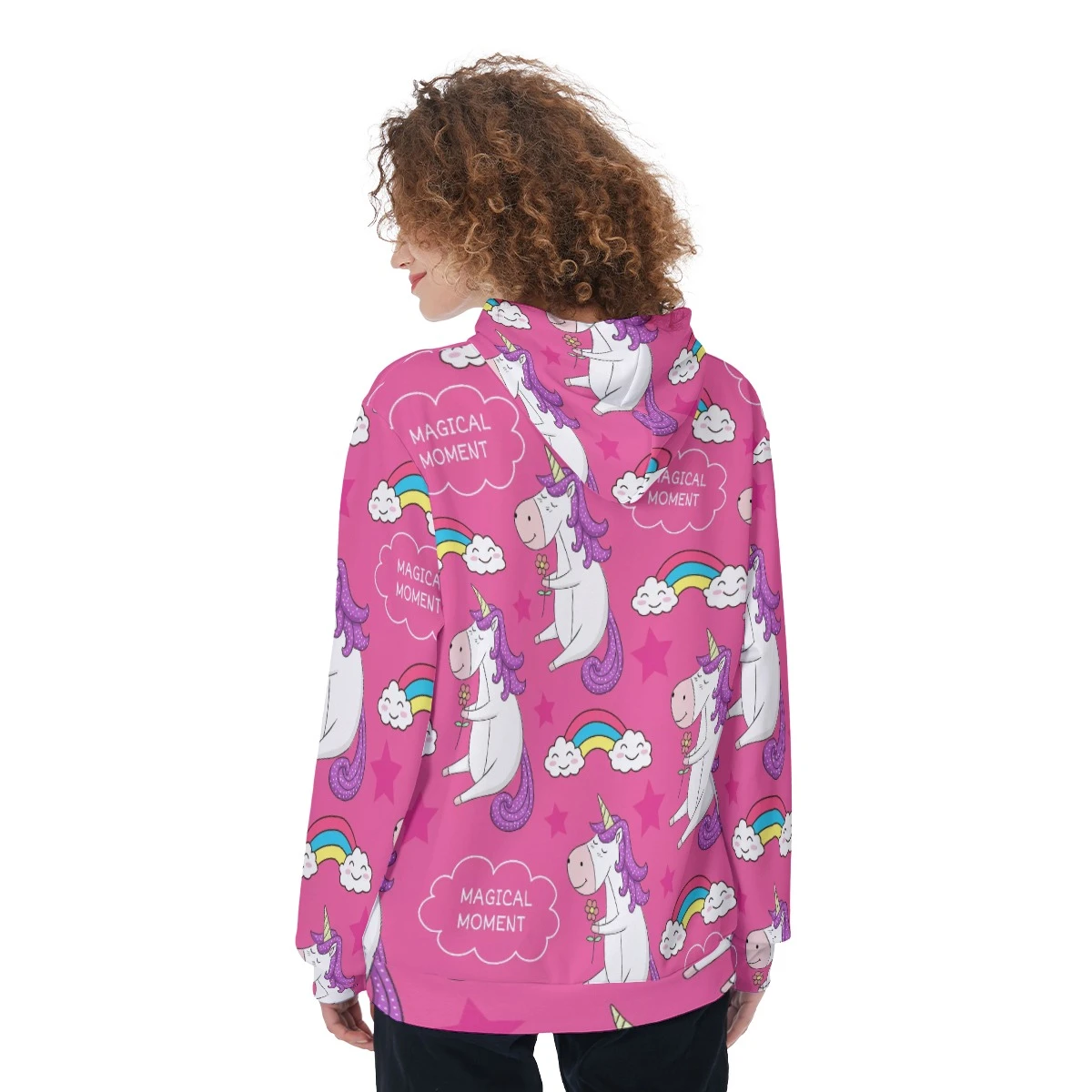 Pink Unicorn All-Over Print Women’s Pullover Hoodie 6 Pink Unicorn All-Over Print Women’s Pullover Hoodie - Image 4
