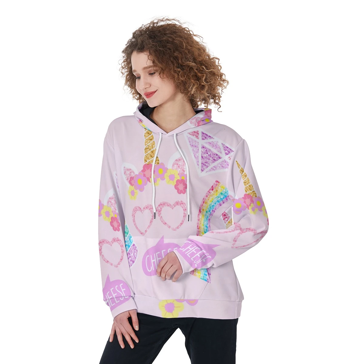 Unicorn Icons All-Over Print Women’s Pullover Hoodie 3 Unicorn Icons All-Over Print Women’s Pullover Hoodie