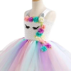 Flowers Unicorn Tutu Dress With Hair Band And Wings -Unicorn Fashion 52856 ipbljr