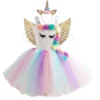 Flowers Unicorn Tutu Dress With Hair Band And Wings -Unicorn Fashion 52856 ro7lqk