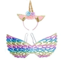 Girls Unicorn Hair Band Wings Tutu Dress -Unicorn Fashion 52886 fjdrga