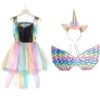Girls Unicorn Hair Band Wings Tutu Dress