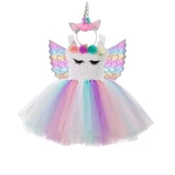 Unicorn Tutu Tulle Dress With Hair Band -Unicorn Fashion 52900 ihuqnr