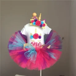 Unicorn One Year Romper Headband Tutu Dresses -Unicorn Fashion 52993 7vnbgk