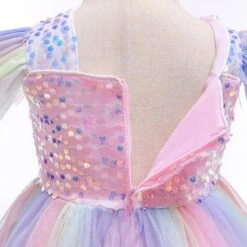 Unicorn Girl Sequined Dress With Headband -Unicorn Fashion 53160 2pyzsg