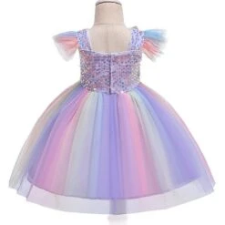 Unicorn Girl Sequined Dress With Headband -Unicorn Fashion 53160 s7yapv