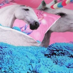 Unicorn Pink And Blue Duvet Cover Bedding Set -Unicorn Fashion 53367 ialnna