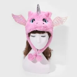Fluffy Unicorn Fleece Hat With Wings -Unicorn Fashion 539255 2epfim