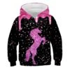 Sparkling Unicorn Black Hoodie
