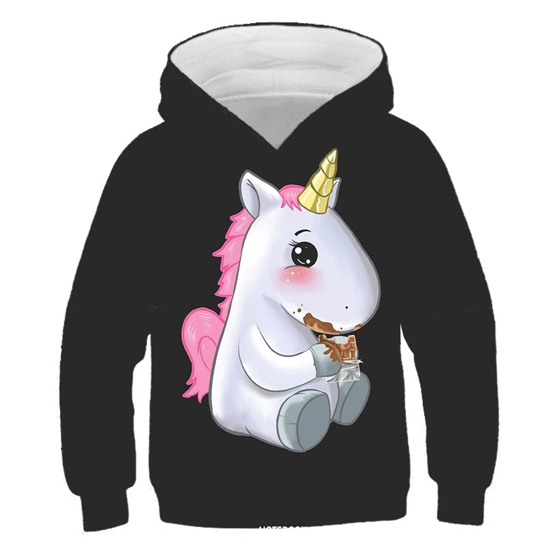 Sparkling Unicorn Black Hoodie 6 Sparkling Unicorn Black Hoodie - Image 4