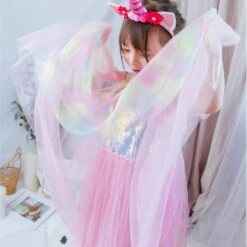 Unicorn Princess Dress With Flowers Headband -Unicorn Fashion 53976 2ekxzw