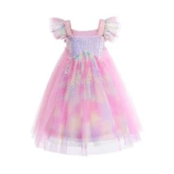 Unicorn Princess Dress With Flowers Headband -Unicorn Fashion 53976 l9k1nc