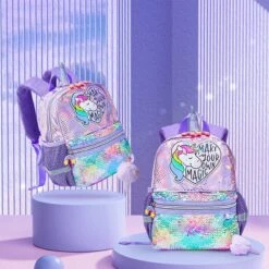 Unicorn Magical Rainbow Sequin Backpack