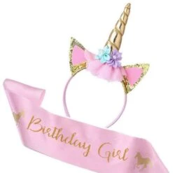 Baby Unicorn Headband With Satin Sash