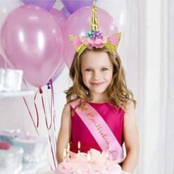 Baby Unicorn Headband With Satin Sash -Unicorn Fashion 59955 stumxa