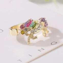 Cute Rainbow Unicorn Crystal Jewellry -Unicorn Fashion 60984 aoeudx