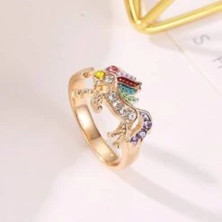 Temperament Unicorn Ring Alloy Crystal -Unicorn Fashion 60998 jgf03c