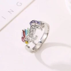 Temperament Unicorn Ring Alloy Crystal -Unicorn Fashion 60998 jrrwny