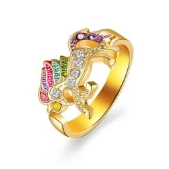 Temperament Unicorn Ring Alloy Crystal -Unicorn Fashion 60998 mom5a6