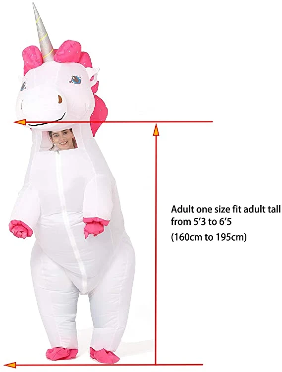 White Inflatable Unicorn Costume 4 White Inflatable Unicorn Costume - Image 2