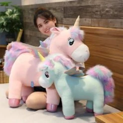 Fluffy Rainbow Wings Unicorn Plush Toy -Unicorn Fashion 62272 jqjdli