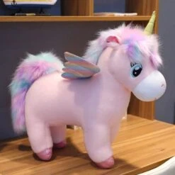 Fluffy Rainbow Wings Unicorn Plush Toy -Unicorn Fashion 62272 p7usrf
