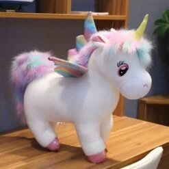Fluffy Rainbow Wings Unicorn Plush Toy -Unicorn Fashion 62272 z1ptmi