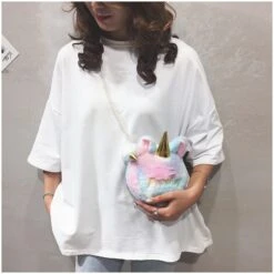 Unicorn Stuffed Plush Girls Shoulder Bag -Unicorn Fashion 62786 csdwbb