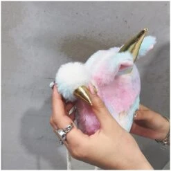 Unicorn Stuffed Plush Girls Shoulder Bag -Unicorn Fashion 62786 ydknu2