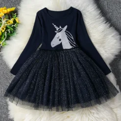 Girls Unicorn Sequined Tutu Dress