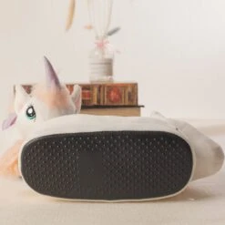White Plush Unicorn Slippers -Unicorn Fashion 66485 tlfpja