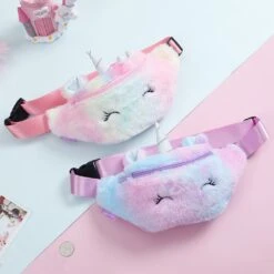 [ Arrival] Plush Tie-Dye Unicorn Waist Wallet Bag