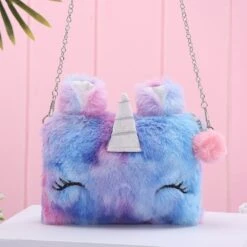 [ Arrival] Cute Tie-Dye Unicorn Plush Shoulder Bag/Purse -Unicorn Fashion 69012 7tixbc