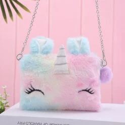 [ Arrival] Cute Tie-Dye Unicorn Plush Shoulder Bag/Purse -Unicorn Fashion 69012 n2ccax