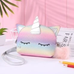 [ Arrival] Unicorn Hologram & Rainbow Glittering Shoulder Bag