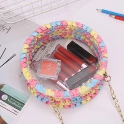 [ Arrival] Unicorn Hand Knitting Round &Transparent Shoulder Bag -Unicorn Fashion 69052 crteqh