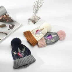 Bling Bling Sequins Crochet Knitted Unicorn Bobble Hat -Unicorn Fashion 69775 iw19si