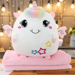 [2 In 1] Super Soft Unicorn Pillow With Blanket Inside