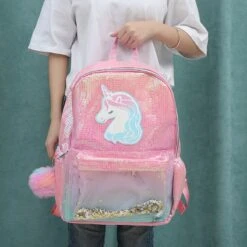 Ombre Sequin & Glittering Unicorn Backpack -Unicorn Fashion 70310 xxlfwe
