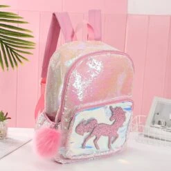 Reversible Sequin Unicorn Backpack -Unicorn Fashion 70335 cl6seq