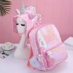 Hologram Sequin Unicorn Hooded Backpack 11 Hologram Sequin Unicorn Hooded Backpack -Unicorn Fashion 70451 nuf4ho