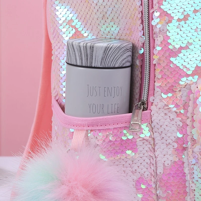 Hologram Sequin Unicorn Hooded Backpack 8 Hologram Sequin Unicorn Hooded Backpack - Image 6