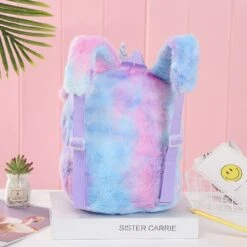Tie-Dye Plush Unicorn Backpack -Unicorn Fashion 70482 phbzu2
