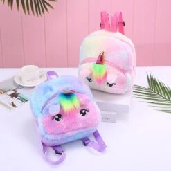 Colorful Unicorn Plush Backpack
