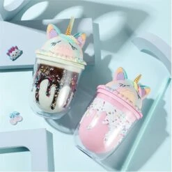 Straw Unicorn Cartoon Ice Cream Creative Drinking Cup